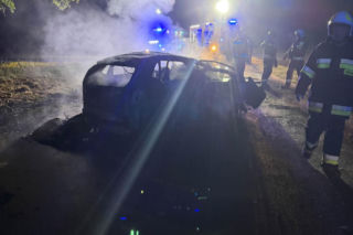 Tragedia w powiecie łukowskim, kierowca zginął w płomieniach