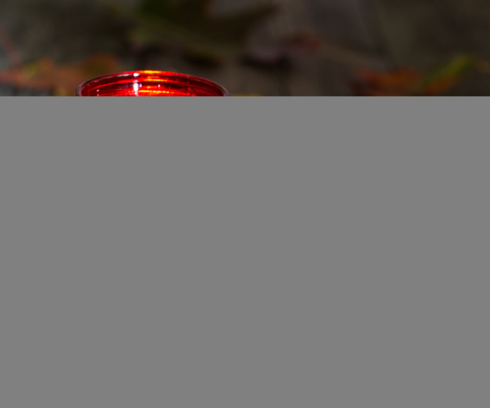 czerwony znicz cmentarz święto zmarłych dzień wszystkich świętych światło
