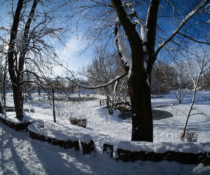 Park w Skawinie zachwyca zimą