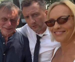 M jak miłość nowy sezon na planie. Dorota (Iwona Rejzner), Bartek (Arkadiusz Smoleński), Robert Żak (Krzysztof Tyniec)
