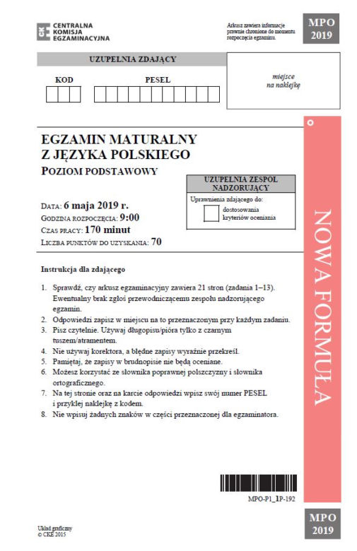 Matura 2019 - język polski