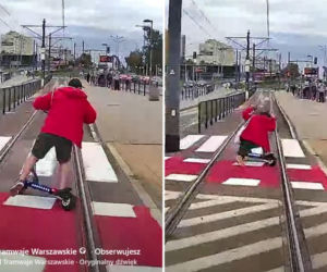 O krok od tragedii. Tramwaj niemal przejechał dziecko