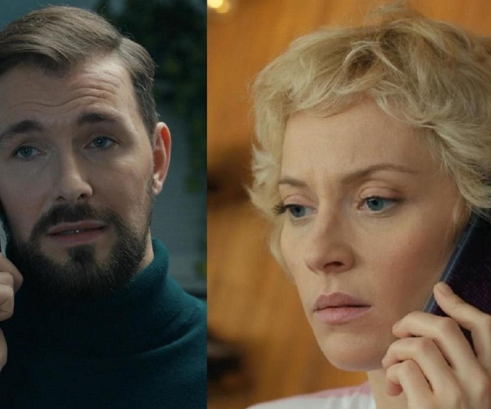 Marcin Kodur (Oskar Stoczyński) rozmawia przez telefon z Renatą (Anna Mrozowska), której mina wyraża zmartwienie. Obydwoje prowadzą poważną rozmowę telefoniczną, co jest kluczowe dla fabuły serialu Barwy Szczęścia, o czym można przeczytać na portalu Super Seriale.