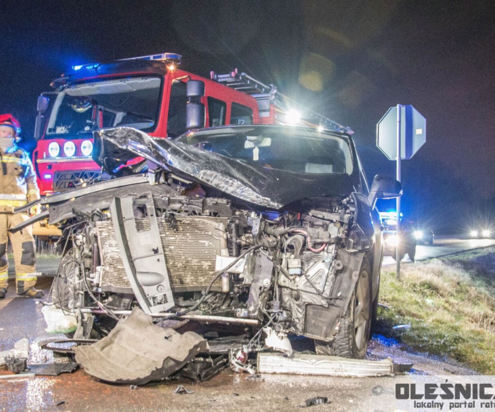 Groźny wypadek w Jenkowicach pod Oleśnicą