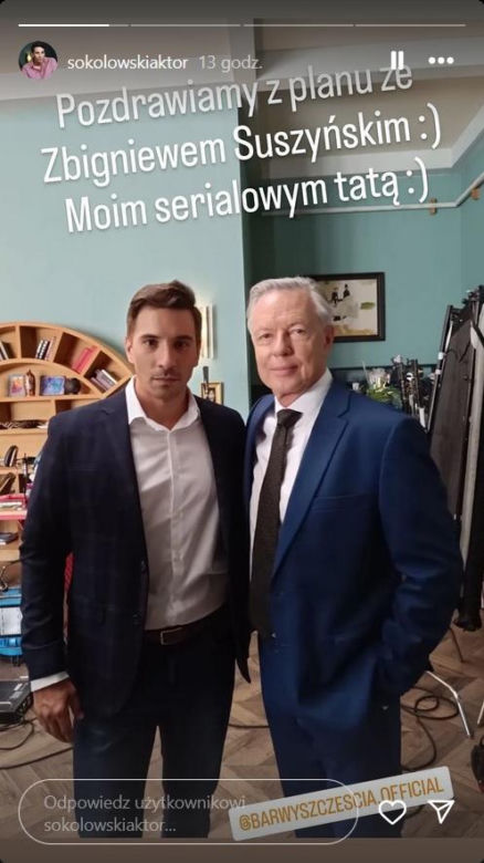 Barwy szczęścia nowy sezon na planie. Tomasz Kępski (Jakub Sokołowski), Henryk (Zbigniew Suszyński)