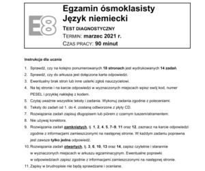 Próbny EGZAMIN ÓSMOKLASISTY 2021: Język niemiecki. Odpowiedzi i arkusze CKE - ZOBACZ
