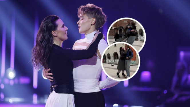 Rozpromienione Janja Lesar i Katarzyna Zillmann tańcują na ulicy. Fajna para?