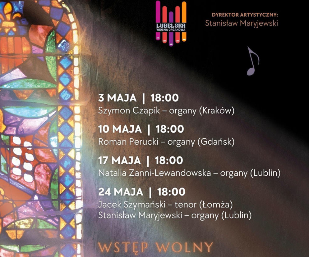 VII Lubelska Wiosna Organowa w Śródmieściu - plakat