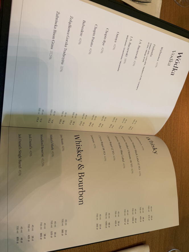 Ceny w restauracji w Hotelu Gołębiewski Pobierowo