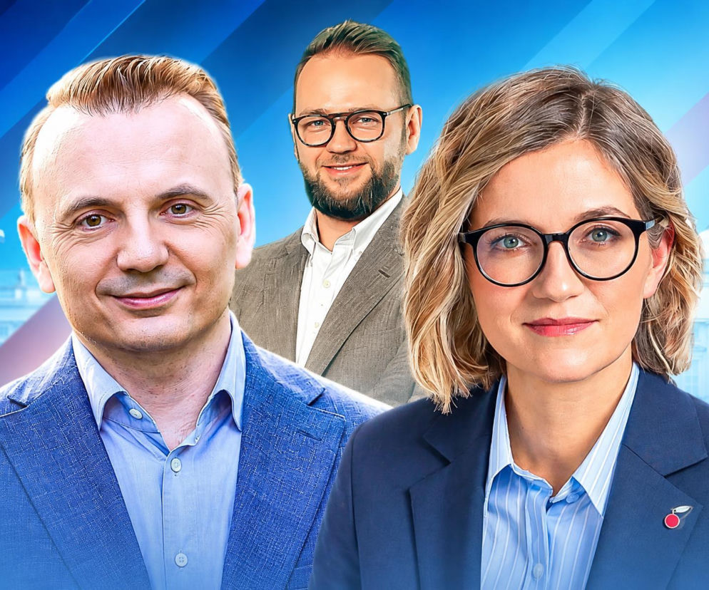 Magdalena Biejat i politycy Lewicy na tle gmachu Sejmu. O limitach dla lekarzy przeczytasz na SE Polityka.