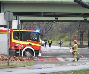 Akcja pirotechników rondo Starzyńskiego