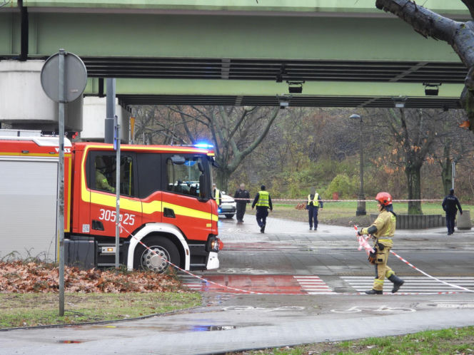 Akcja pirotechników rondo Starzyńskiego