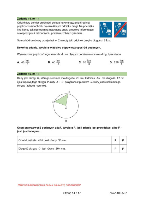 Próbny egzamin ósmoklasisty 2024 - MATEMATYKA