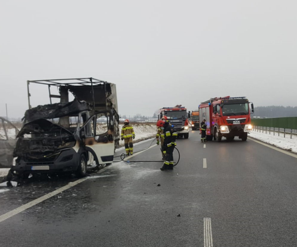 Pożar samochodu na obwodnicy Szczecinka