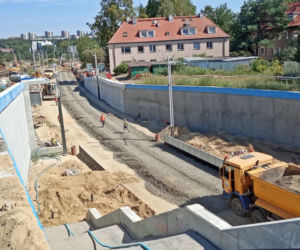 Budowa węzła Łękno - siearpień 2020