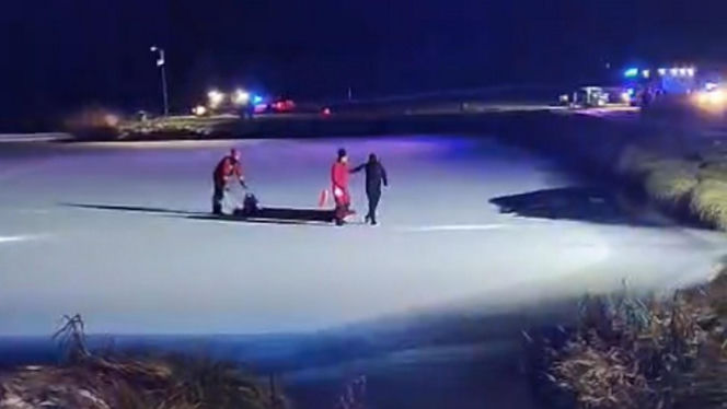 Dożywotni zakaz jazdy, alkohol i pościg. Finał na pękającym lodzie