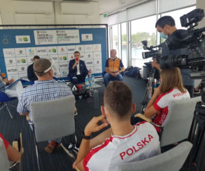 Trzecia odsłona Pucharu Europy i ósma edycja Elemental Tri Series w Olsztynie - konferencja prasowa Olsztyn 20 sierpnia