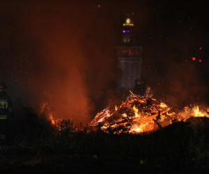 Nocny pożar przy ulicy Kolejowej