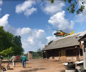 Pilna akcja u Gienka i Andrzeja. W Plutyczach wylądował helikopter 