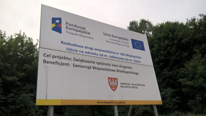 Droga wojewódzka Międzychód - Ujście po remoncie. Był on możliwy dzięki dotacjom