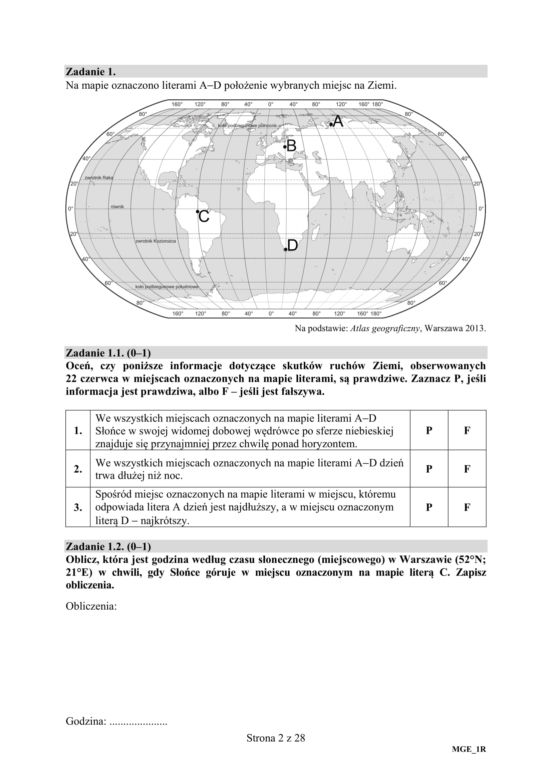Matura 2019 geografia rozszerzona. ARKUSZE I ODPOWIEDZI