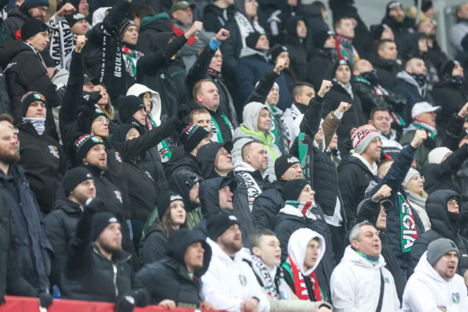 Kibice na meczu Piast Gliwice - Legia Warszawa