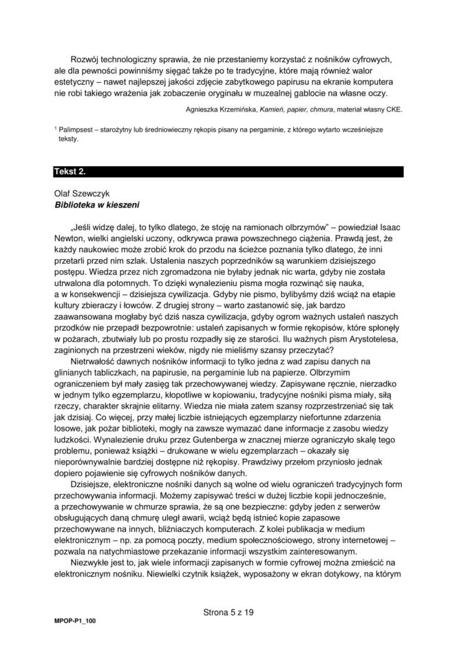 Matura 2026 język polski: WSZYSTKIE odpowiedzi do arkusza CKE 4.05.2026