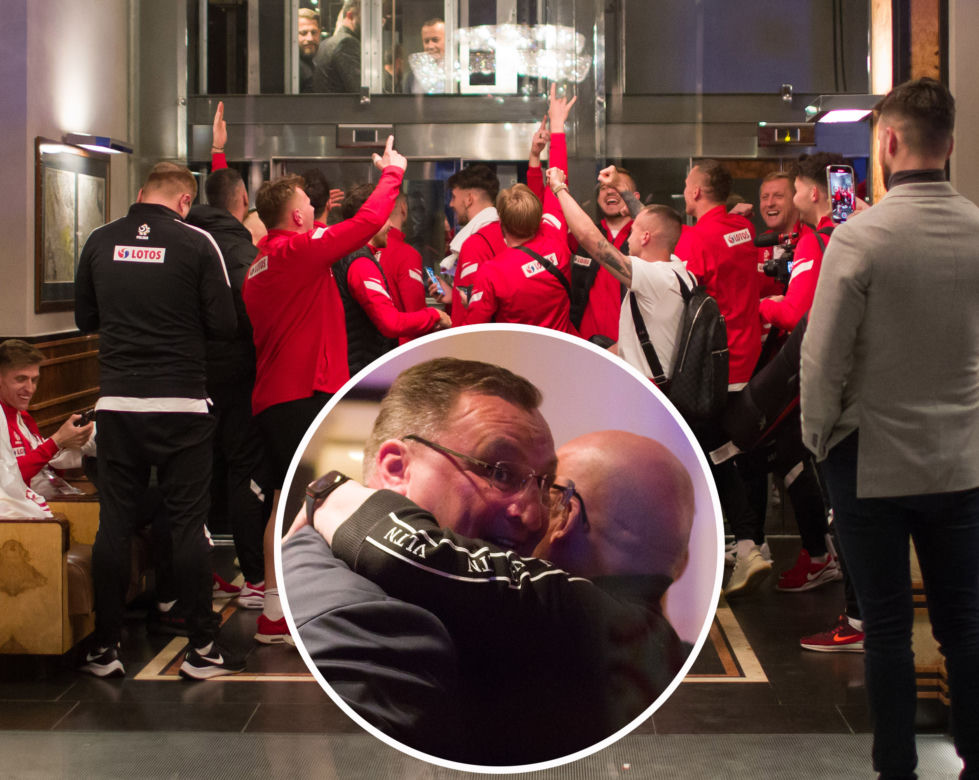 Reprezentacja w hotelu po meczu Polska - Szwecja