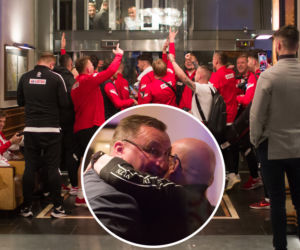 Reprezentacja w hotelu po meczu Polska - Szwecja