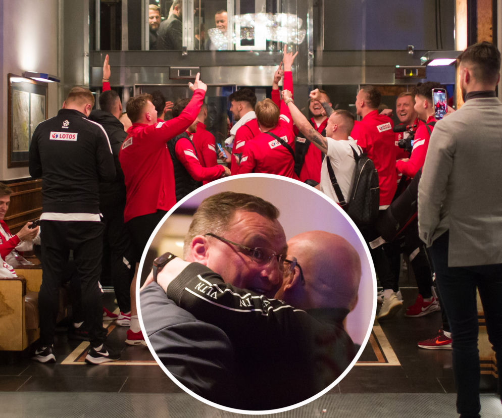 Reprezentacja w hotelu po meczu Polska - Szwecja