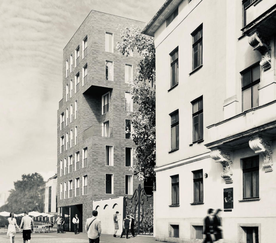 Modrzewskiej 6 we Wrocławiu - pierwotna koncepcja