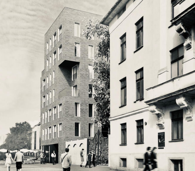 Modrzewskiej 6 we Wrocławiu - pierwotna koncepcja