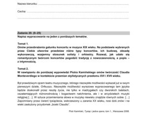 Matura 2021: historia muzyki. Pytania, arkusz CKE, zadania [poziom rozszerzony matura 5.05.2021] 