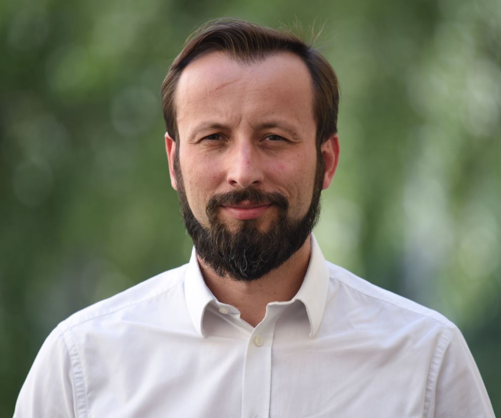 Przewodniczący Partii Zielonych Przemysław Słowik 