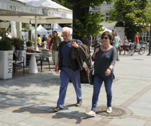 Marian Opania z żoną