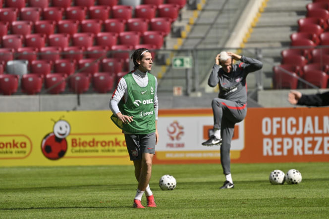 Trening reprezentacji Polski przed meczem ze Szwecją