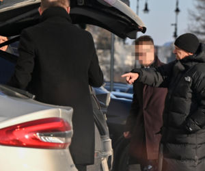 Marek Kondrat z żoną i córką w Warszawie