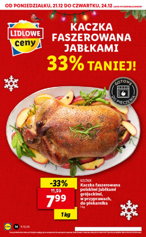 Kaczka faszerowana jabłkami 7,99 zł/1 kg     