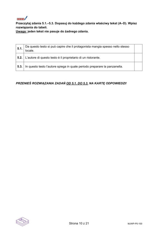 Matura 2025: włoski 7.05.2025. Arkusze CKE i odpowiedzi. Poziom podstawowy [Formuła 2023]	