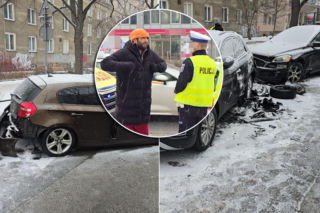Znany aktor świadkiem kraksy w al. Niepodległości. BMW roztrzaskało zaparkowane auta