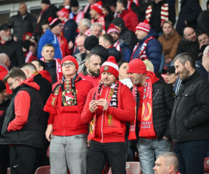 Widzew Łódź - Lech Poznań: Zdjęcia kibiców i zawodników z meczu 24. kolejki PKO BP Ekstraklasy