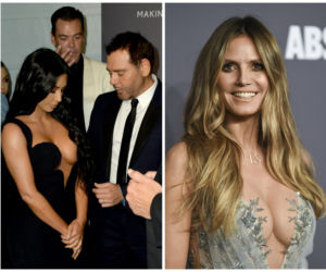 Kim Kardashian i Heidi Klum świecą biustem