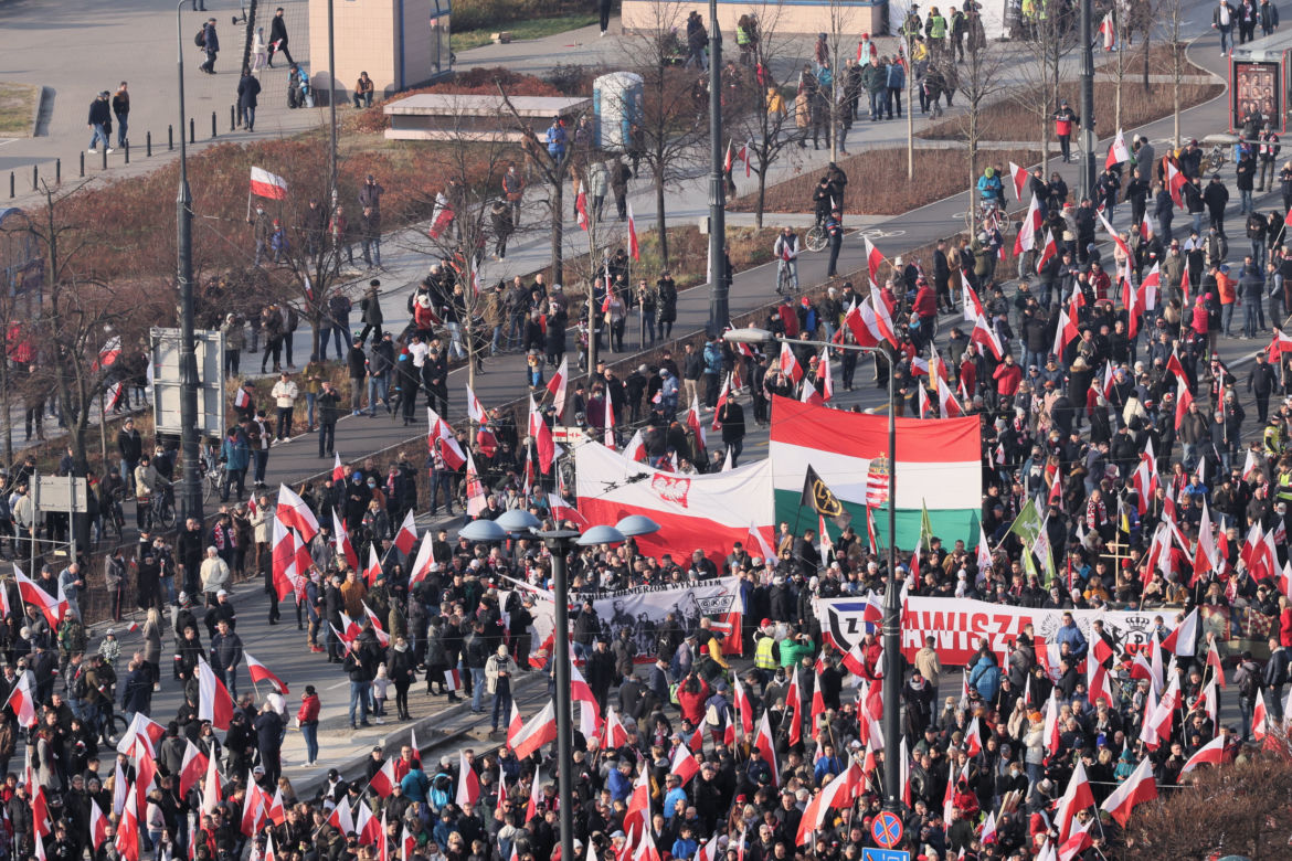 Marsz Niepodległości z lotu ptaka