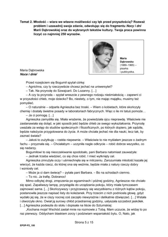Matura poprawkowa 2023: polski. Formuła 2015