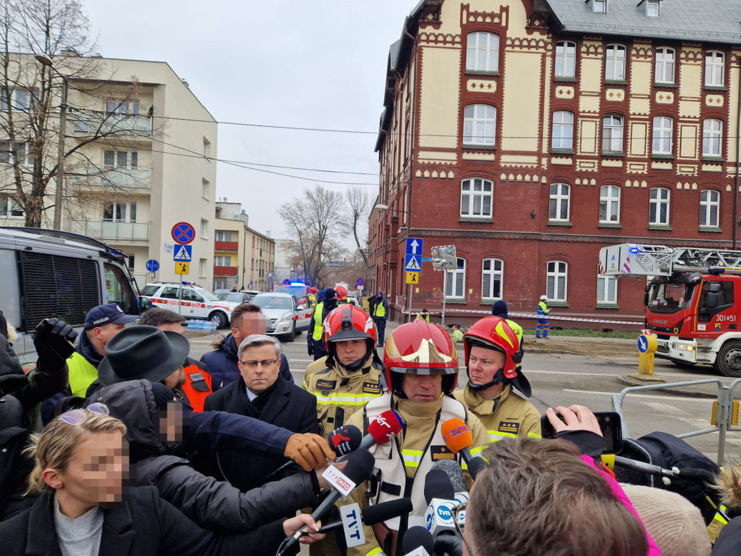 Tak pracowali strażacy na miejscu wybuchu w Katowicach