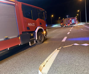 Mustang stanął w płomieniach na S3. Akcja strażaków na Dolnym Śląsku