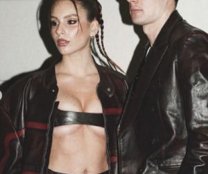 Nicola Zalewski i Emily Pallini na pokazie mody w Mediolanie