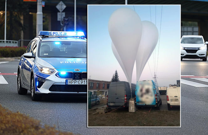 Balony spadły na prywatne podwórko w Białymstoku. Sprawą zajęły się służby