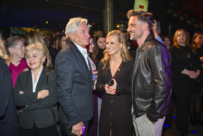 Agnieszka Kaczorowska i Marcin Rogacewicz na premierze spektaklu