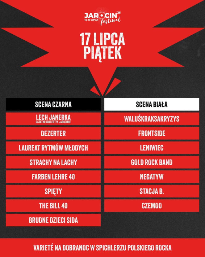Koncerty piątek 17 lipca